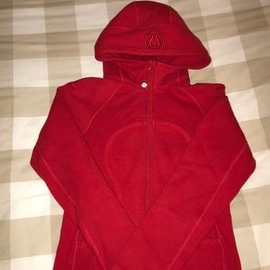 LULU LEMON RED SCUBA HOODIE